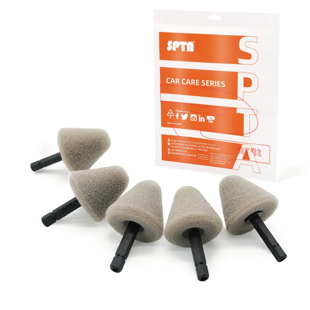 Set di Sfere Lucidanti Flessibili SPTA Mini con Tamburi Conici e Cilindrici per Dettagli Auto e Lucidatura in Spazi Ristretti