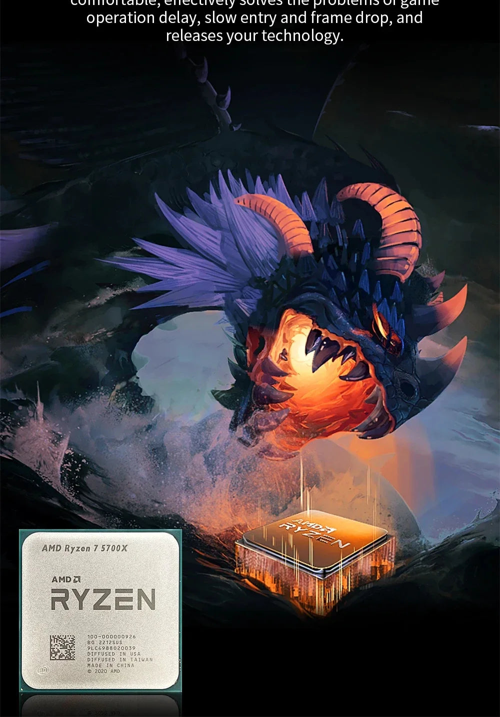 Processore Gaming Desktop AMD Ryzen 7 5700X 8C/16T fino a 4.6GHz Socket AM4 32MB Cache PCIe 4.0 - Solo CPU (Ventola Non Inclusa)