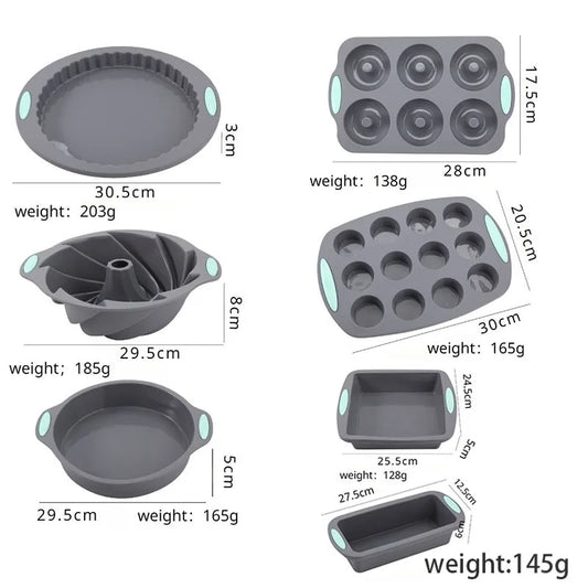 Stampo per muffin in silicone per pane, resistente al calore, teglia da forno, antiaderente, set di teglie per torte, stampo per torta 3D, strumento per pasticceria