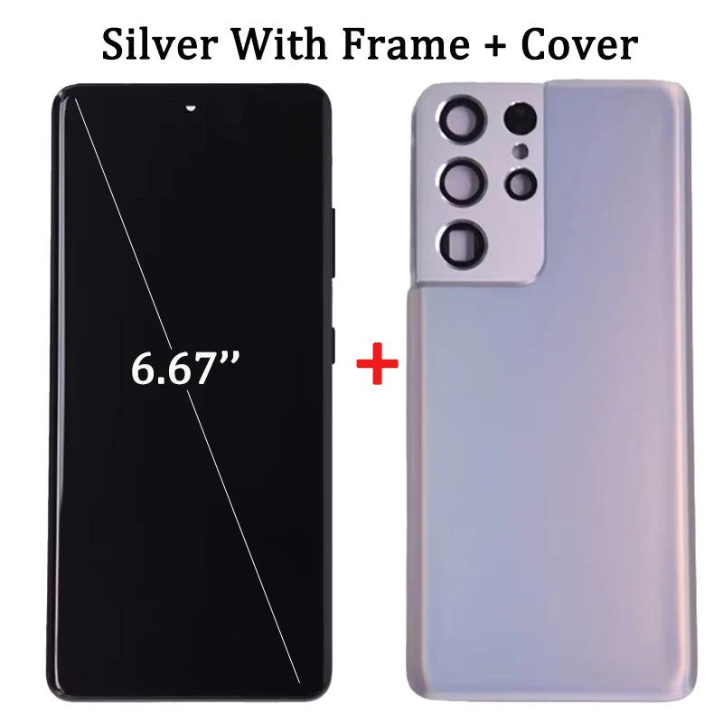 Display LCD AMOLED G998 per Samsung S21 Ultra 5G G998U, Schermo Touch con Digitalizzatore per Samsung S21 Ultra G998B con Cornice