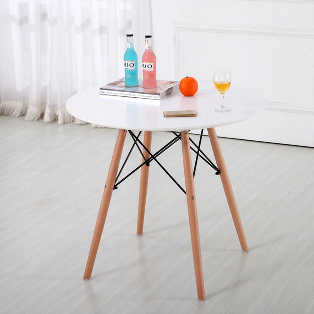 Tavolo rotondo moderno con piano bianco Tavolo da pranzo semplice per il tempo libero Tavolino nordico Tavolo da negoziazione Balcone tulipano (dimensioni: 70 cm)