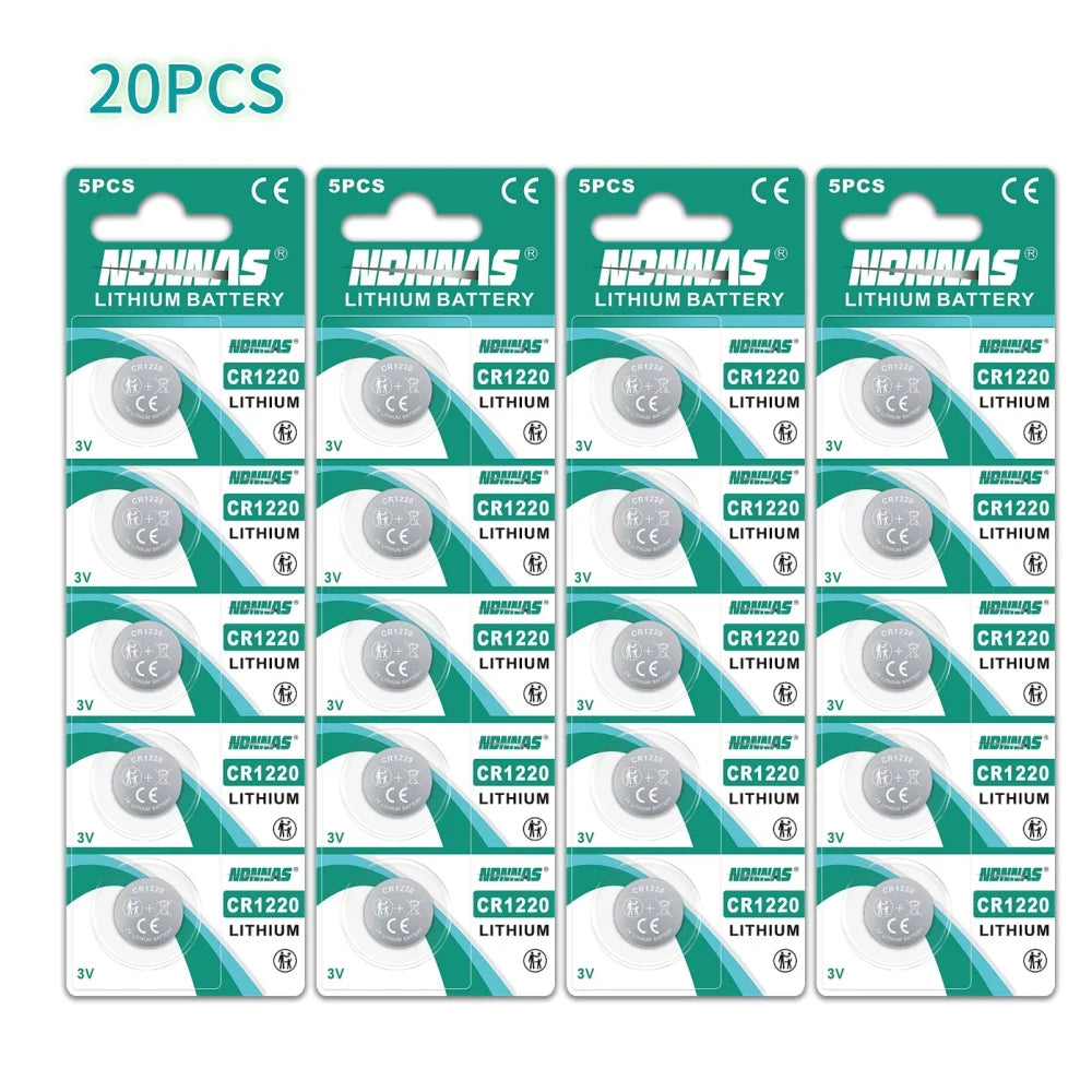 Nuove batterie CR1220 ad alta capacità da 2-50 pezzi - Batteria al litio 1220 a bottone da 3 V per orologi dispositivi sanitari Calcolatrice ecc.