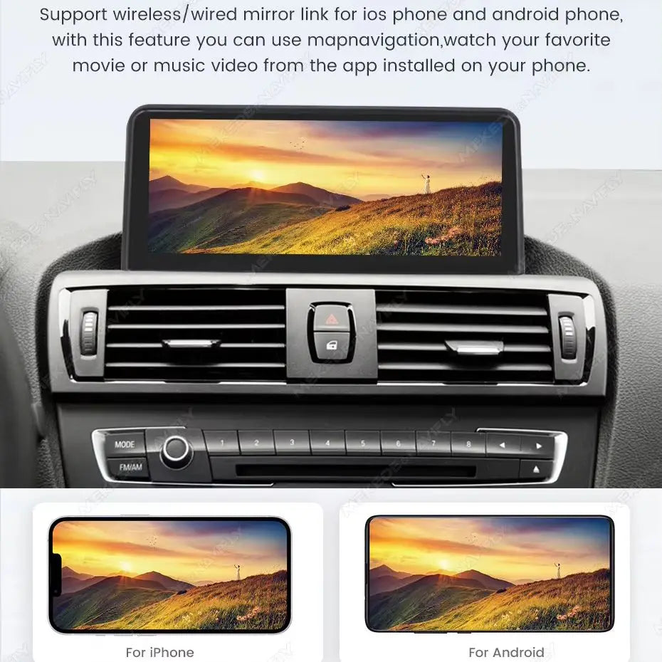 Sistema multimediale intelligente per auto con schermo QLED da 10,25 pollici, Linux, CarPlay wireless, Android Auto, per BMW E90 E91 E92 E93 2005-2012, con WiFi, BT, navigazione GPS e autoradio.