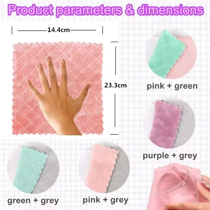 Asciugamano da cucina 5/10/20 pezzi, set di panni per pulizia grigio chiaro in fibra ultrafine, panno assorbente, morbido e smacchiato