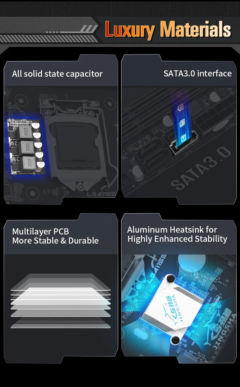 Kit Scheda Madre Mini ITX B75 con Processore Core I5 3470, 16GB di Memoria DDR3, Supporto CPU I3 I5 I7, Socket LGA1155