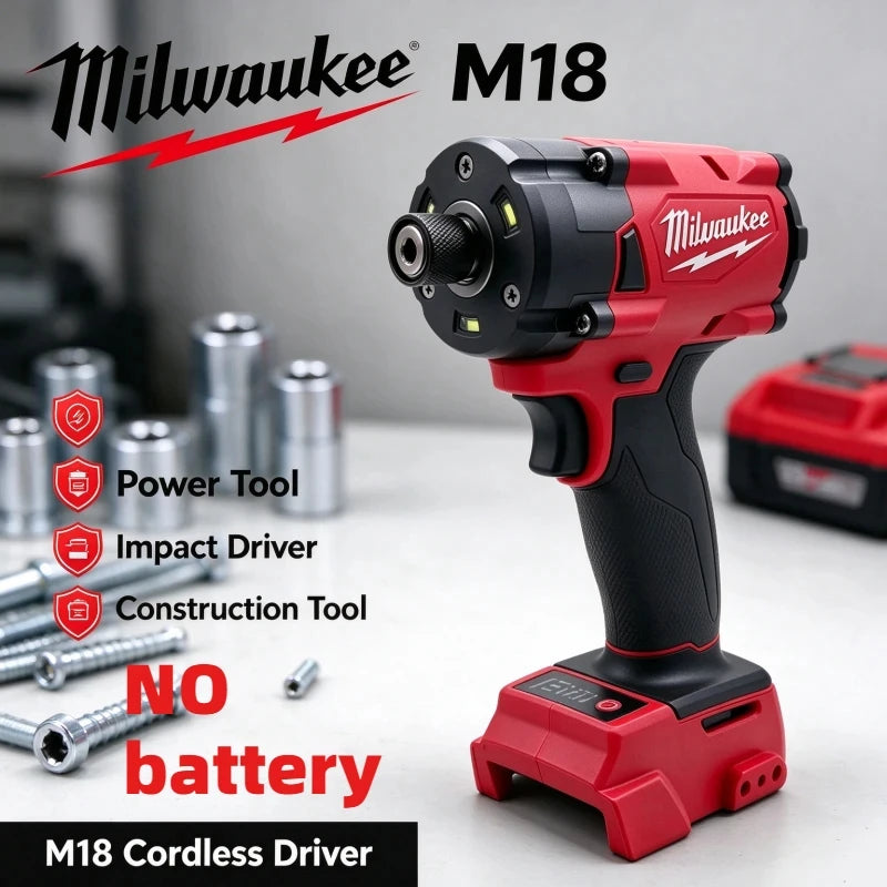 Avvitatore a impulsi senza spazzole Milwaukee M18 con attacco esagonale da 1/4", utensile elettrico compatto a batteria 18V ad alta coppia per il fissaggio di viti