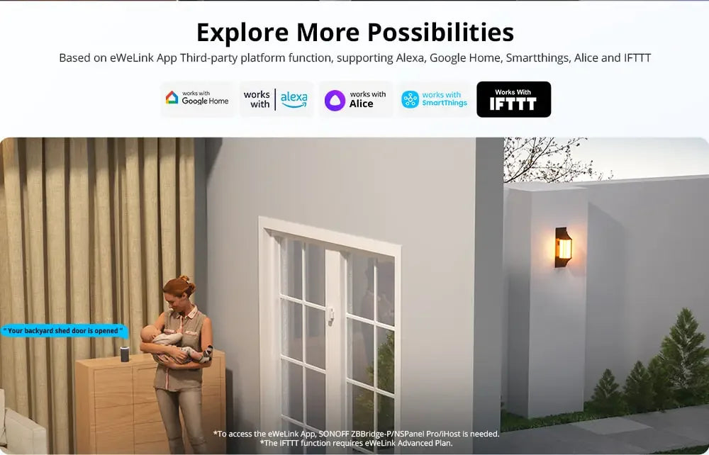 SONOFF SNZB-04P Sonoff Zigbee Sensore porta SNZB 04P Collegamento scena intelligente locale Avviso antimanomissione Sicurezza domestica Funziona con Alexa Google