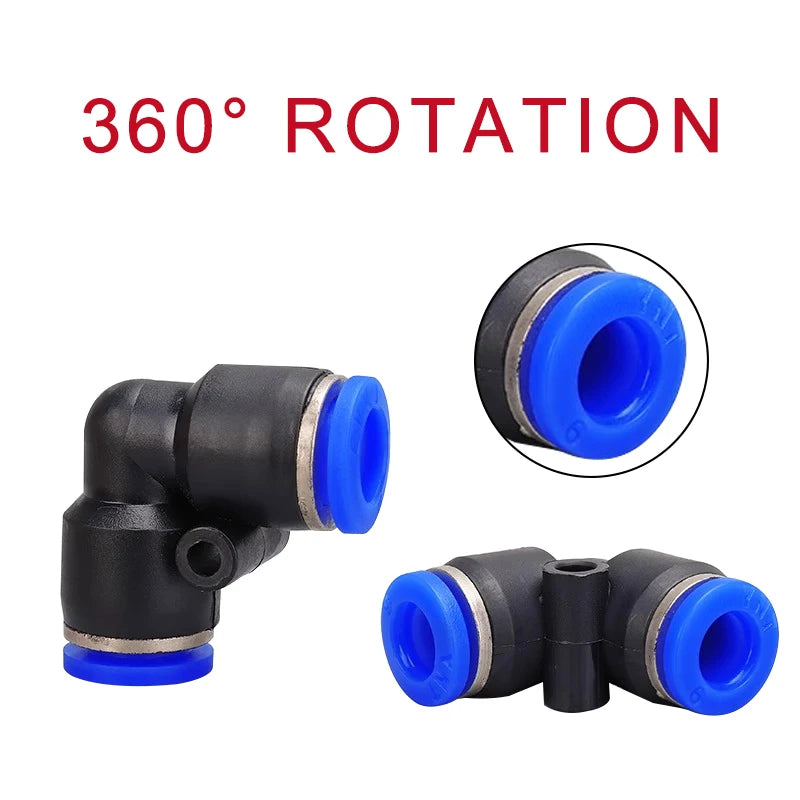 10PCS Raccordo rapido pneumatico PV Gomito da 90 gradi in plastica 4mm 6mm 8mm 10mm Parti dell'aria Tubo Push In Water Connettore rapido