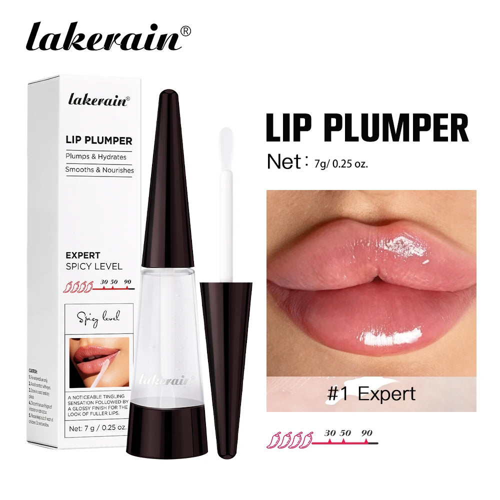 Lakerain Lip Plumper Idratazione profonda Nutrimento a lunga durata Lucentezza lucida Finitura voluminosa Liquido idratante per labbra