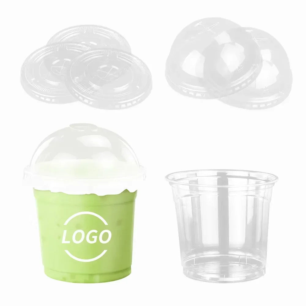 400ml 100% biodegradabile riciclabile trasparente usa e getta per bevande in plastica Pla tรจ al latte caffรจ tazza di liquido con cannuccia