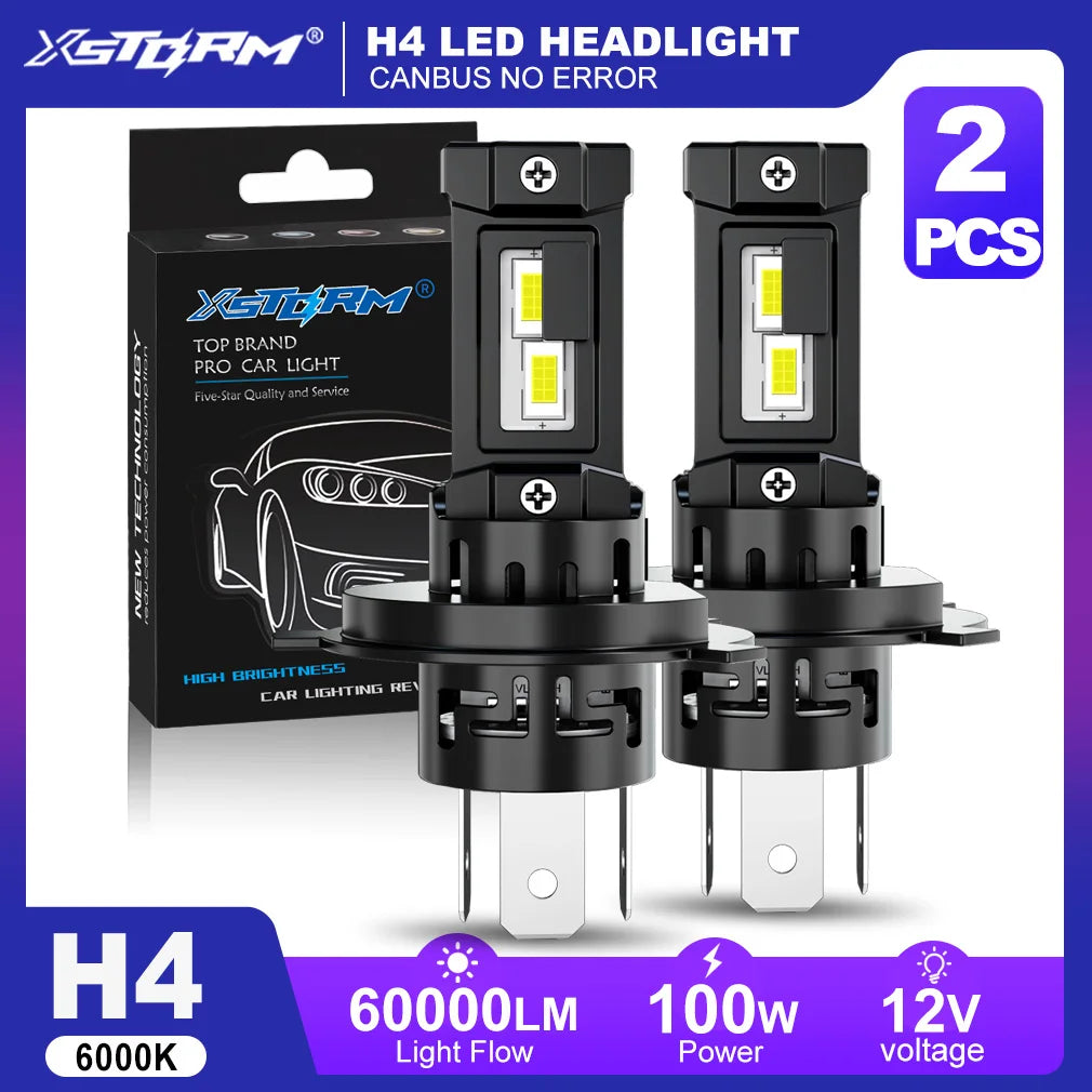 XSTORM H4 Lampadine LED 6000K 100W Luci Auto H1 H7 Fari LED Canbus 9005 9006 Fari 60000LM Lampade Auto Plug&Play