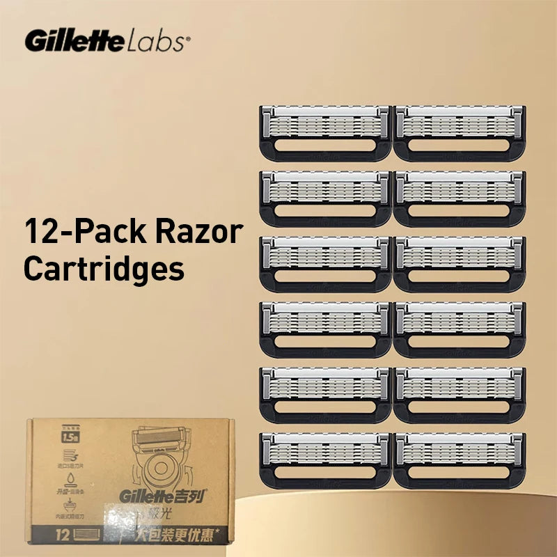 Lame di ricambio Gillette Labs Aurora Series, lamina ultra sottile a 5 strati, 4 pezzi per rasoio Gillette Labs