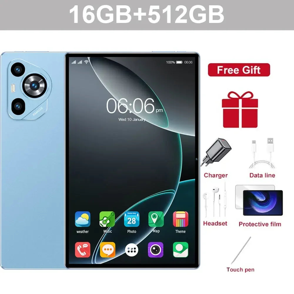 Nuovo Tablet Android Originale 2026 Pad 16 PRO Snapdragon 8Gen3, 11 Pollici HD, 24GB+2TB, 20000 mAh, 5G Dual SIM, Bluetooth, Wi-Fi