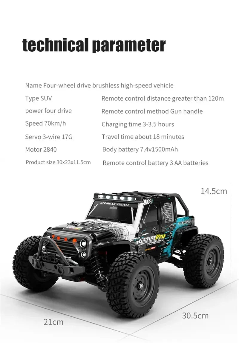 16103PRO 1:16 4WD Auto RC con LED 2.4G Auto telecomandate 70KM/H Drift ad alta velocità Monster Truck per bambini VS WLtoys 144001 Giocattoli