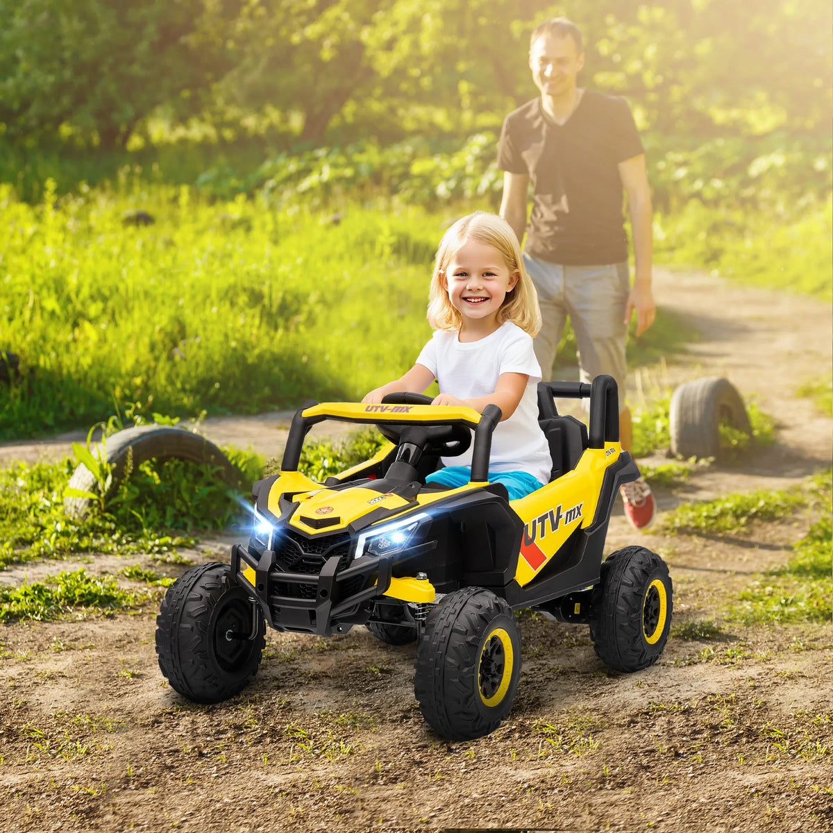 Auto Elettrica 12V per Bambini, Buggy Elettrico con Telecomando 2,4G, Sistema di Avvio Graduale