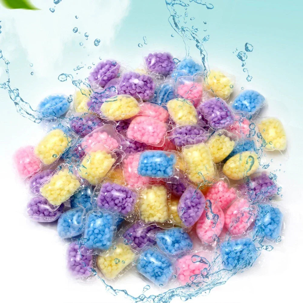 50PCS Lavanderia Fragranza Perline Granello Solubile in Acqua Ammorbidente Cialde Lavanderia Profumo Booster Aroma Aumentare I Vestiti Aromaterapia