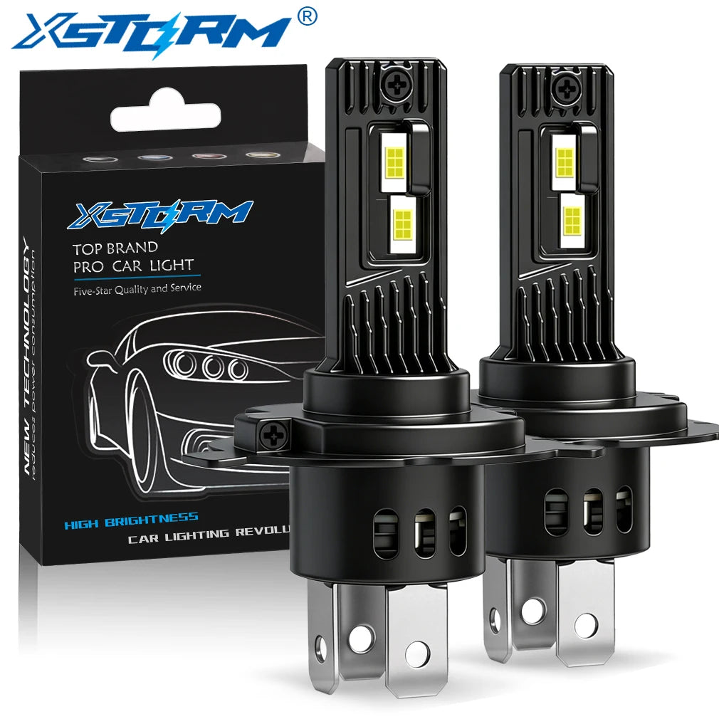 XSTORM H1 Lampadine LED H4 H7 per Fari Auto Canbus Senza Errori 50W 20000LM 6000K Luce Bianca per Abbaglianti e Anabbaglianti 12V 24V