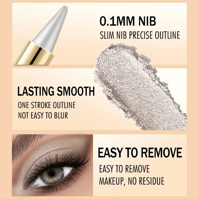 Matita Gel Eyeliner Impermeabile Opaca Nera Bianca Liscia Altamente Pigmentata Anti-sbavatura Stick Ombretto Multiuso Cosmetico per Trucco Occhi