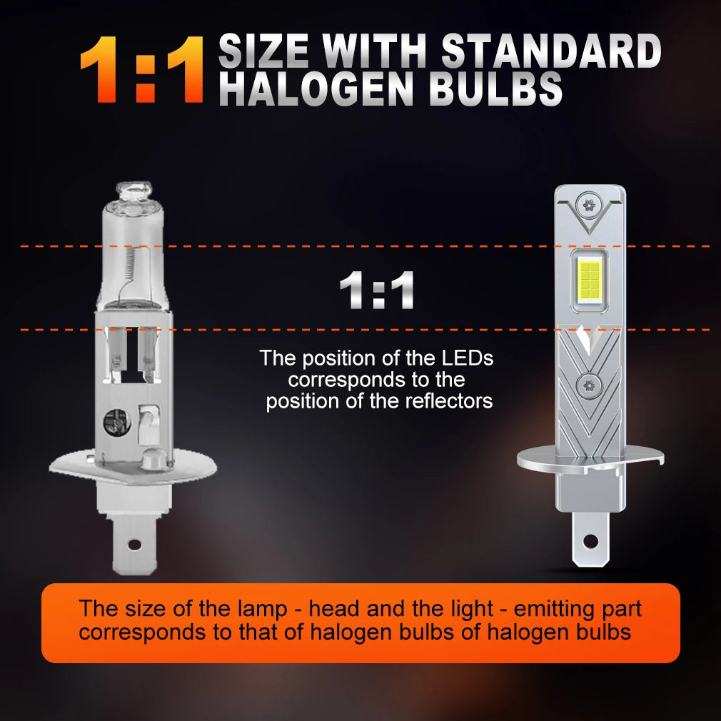 XSTORM H1 Lampadina per fari a LED 60000LM 150W Lampada fendinebbia automatica ad alta potenza 6500K 12V Luci a LED per lampade frontali per auto Lampada da guida