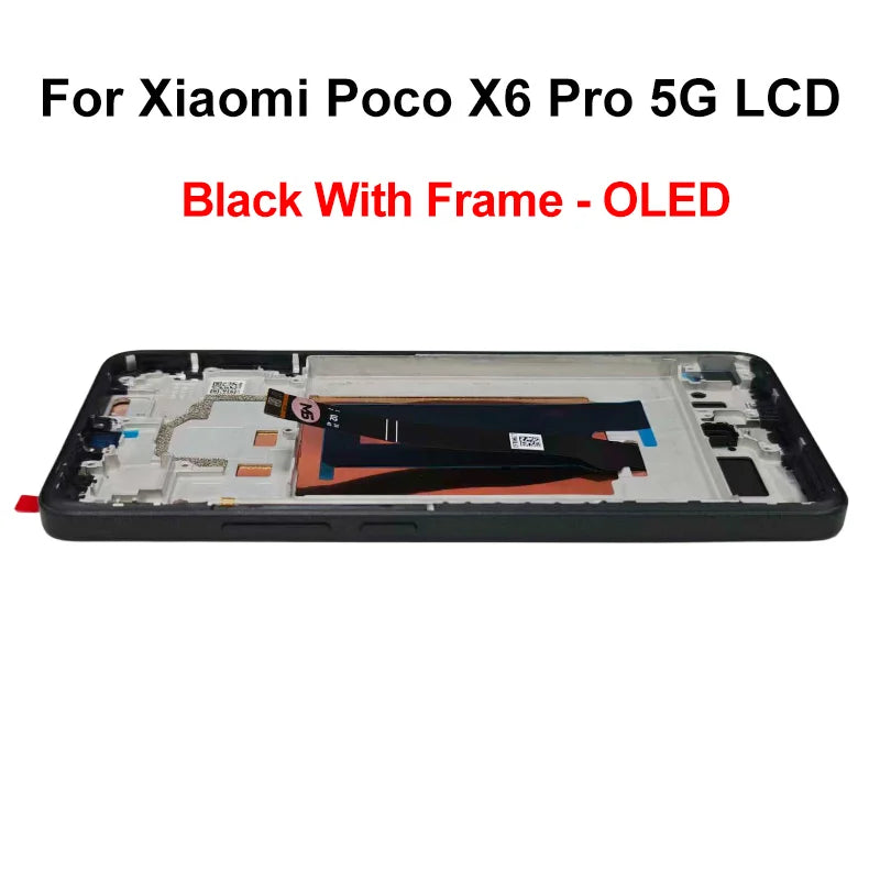 Display OLED per Xiaomi Poco X6, schermo LCD con digitalizzatore touch per Redmi Note 13 Pro 5G, modello 23122PCD1G, assemblaggio per Poco X6 Pro, display LCD K70E.