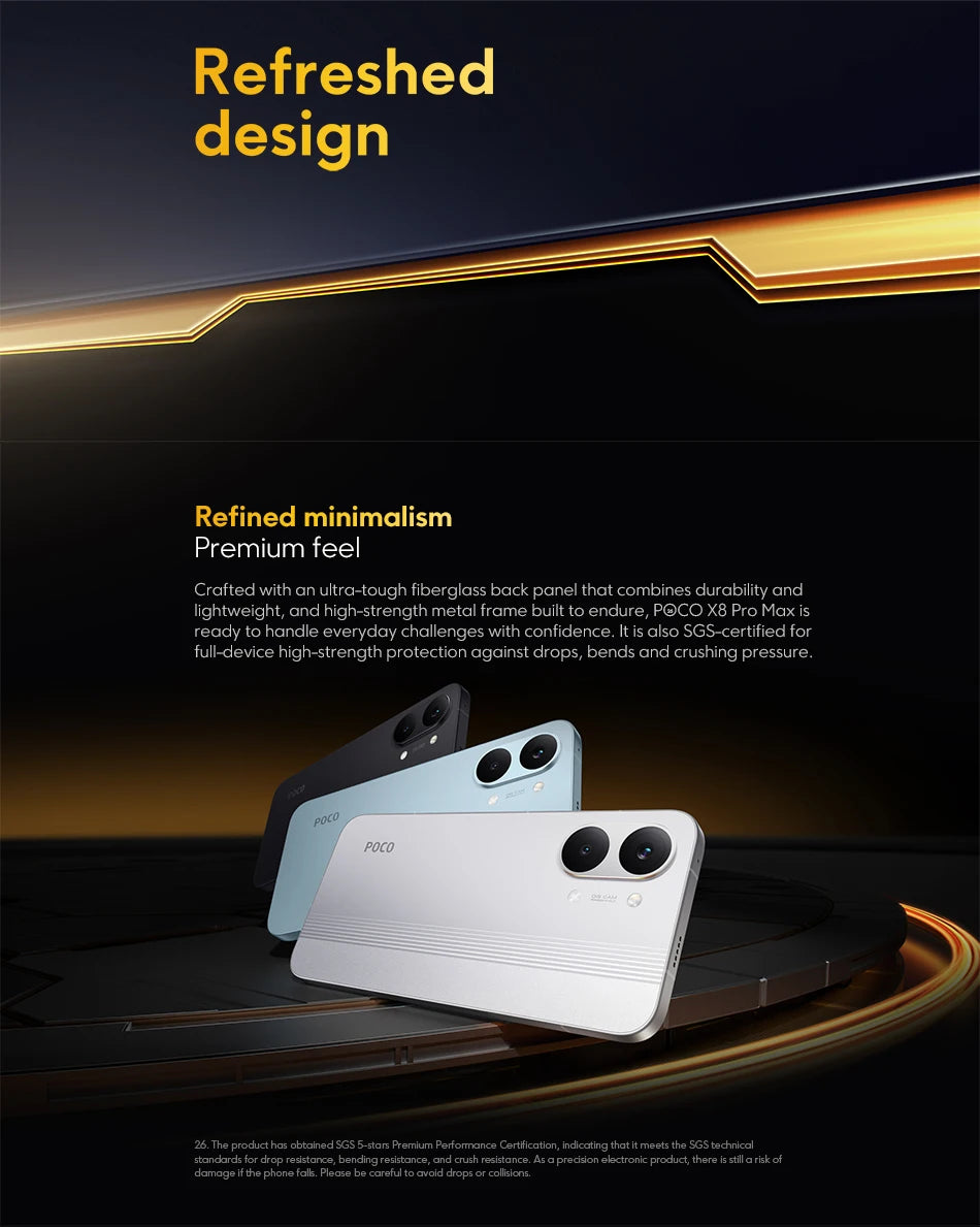 POCO X8 Pro Max 5G Versione Globale Smartphone NFC, Batteria da 8500mAh, Dimensity 9500s, Display AMOLED 1.5K 120Hz da 6.83''