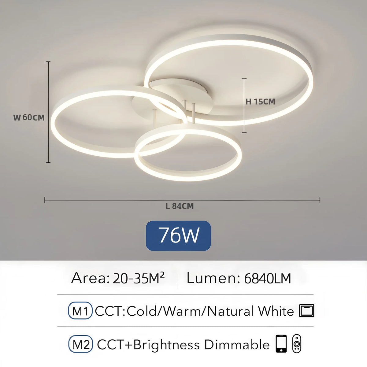 Lampadario a soffitto IRALAN con anello LED e telecomando, luce per soggiorno e tavolo da pranzo, illuminazione in acrilico.