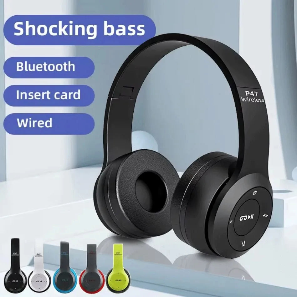 Cuffie Bluetooth 5.0 Pieghevoli Senza Fili, Auricolari Portatili HiFi Over-Ear per Sport, Viaggi, Uso Quotidiano, Giochi e Musica