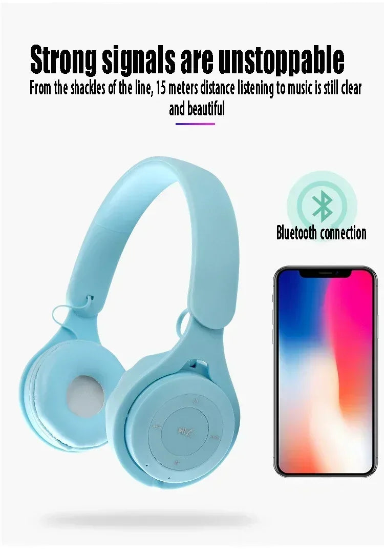 Cuffie Bluetooth Hi-Fi Wireless Over-Ear con Microfono e Riduzione del Rumore, Comode per Viaggi e Uso Domestico