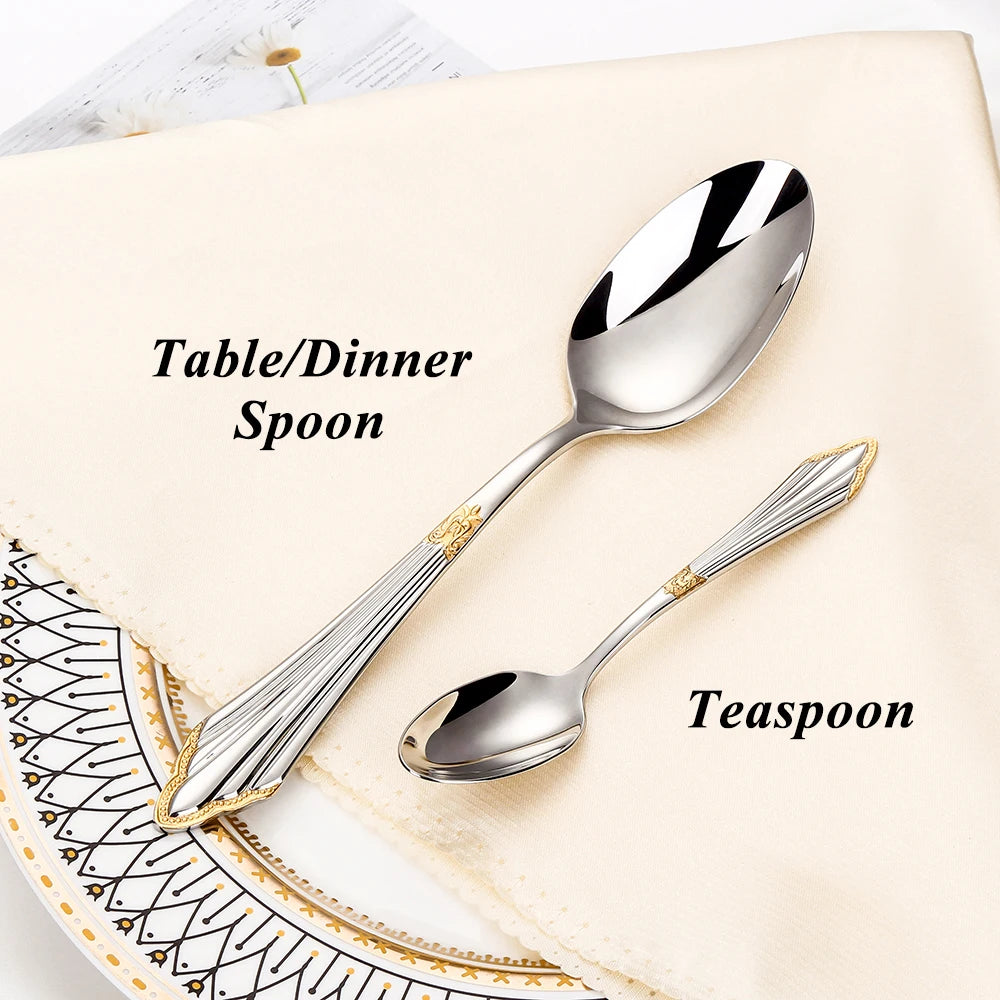 Set di 6 cucchiai da tavola da 6 cucchiai da zuppa in acciaio inossidabile Set di cucchiai da zuppa Royal 6 pezzi per cucina/casa/ristorante