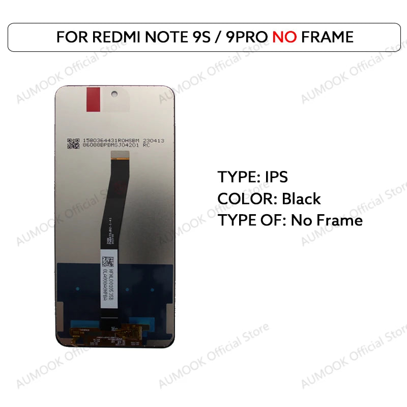 6.67 "Display LCD Per Xiaomi Redmi Nota 9S Nota 9 Pro Touch Screen Digitizer Assembly M2003J6A1G M2003J6B2G Parti di Ricambio