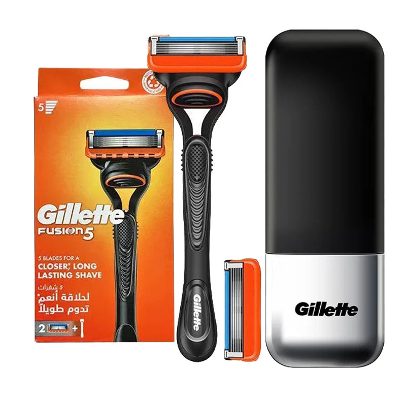 Set Rasoio Gillette Fusion 5 con 5 Lame Ultra-Sottili, Striscia Lubrificante e Rifinitore Posteriore, Disponibile in Diverse Specifiche