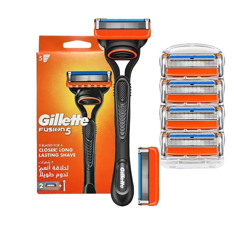 Rasoio di Sicurezza Manuale Gillette Fusion 5 per Uomo con Lame di Ricambio a 5 Strati