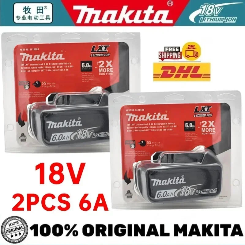 Batteria originale Makita 18V, 5Ah/6Ah, agli ioni di litio, per Makita BL1830, BL1815, BL1860, BL1840. Batteria di ricambio per utensili elettrici Makita.