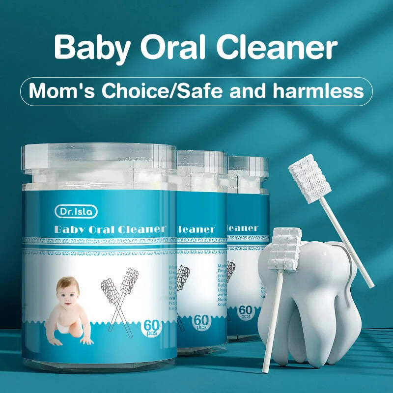 MAMIJOY 60 pz Bambino Bastone di Pulizia Orale Detergente Usa E Getta Denti Da Latte Garza Spazzolino Da Denti Lingua Del Bambino Lavaggio Per Il Neonato Igiene Orale
