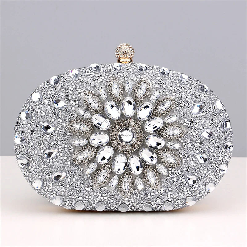 Diamond Crystal Women Make Up Cosmetic Evening Shoulder Messenger pochette borsa per telefono borsa dorata argentea rossa rosa nera