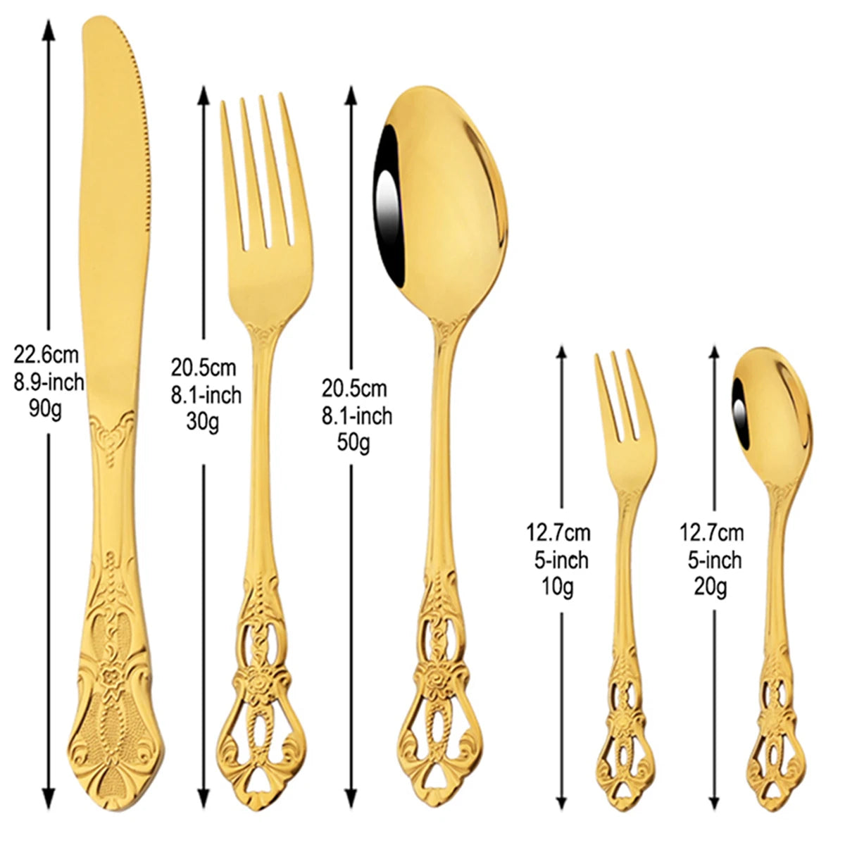 Set di posate da 20 pezzi in acciaio inossidabile color oro rosa, coltello, forchetta, cucchiaio, posate da tavola, stoviglie da cucina