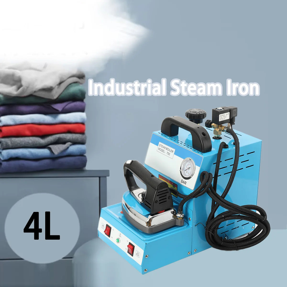 Ferro da Stiro Elettrico 1600W 220V, Macchina da Stiro a Pressione Verticale, Ferro da Stiro a Vapore Industriale ad Alta Potenza