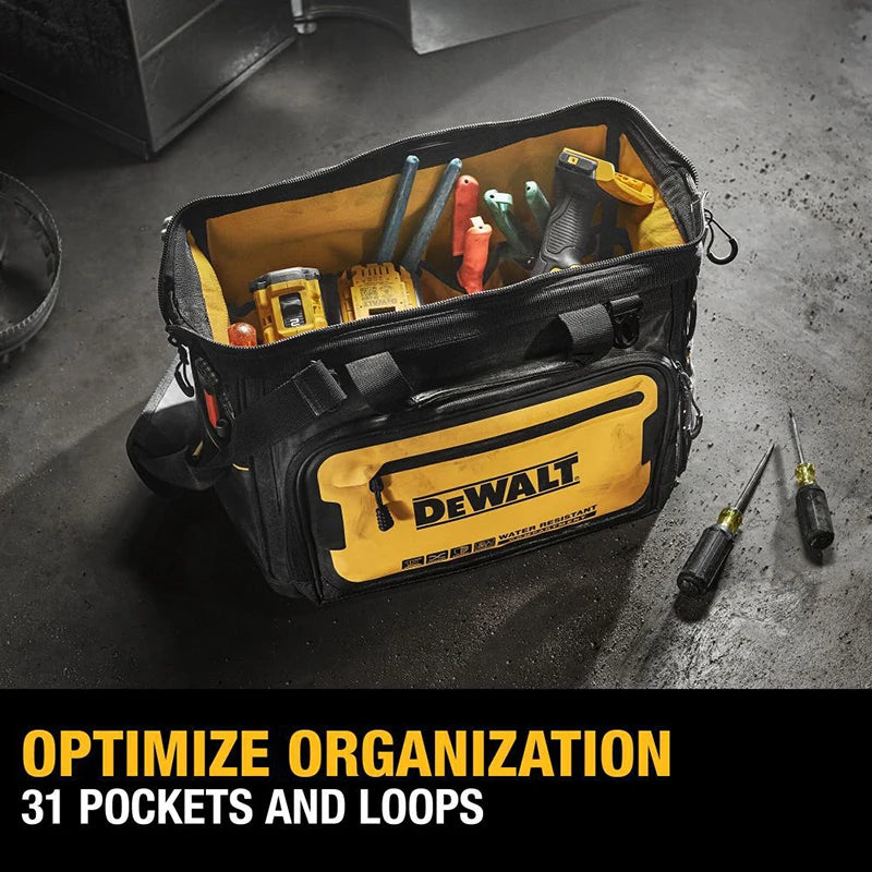 DEWALT DWST560103-DW100 100th Anniversary Limited Edition borsa per attrezzi a bocca aperta da 16 pollici materiale durevole Kit di attrezzi conveniente