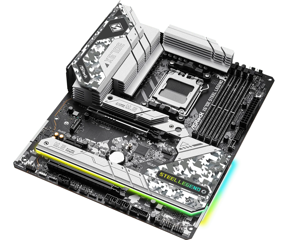 ASROCK X670E STEEL LEGEND X670 Scheda Madre AMD AM5 DDR5 Ryzen 7 7800X3D 9 7950X3D 7900X3D 5 7600X 9600X CPU PCIe 5.0 M.2 ATX