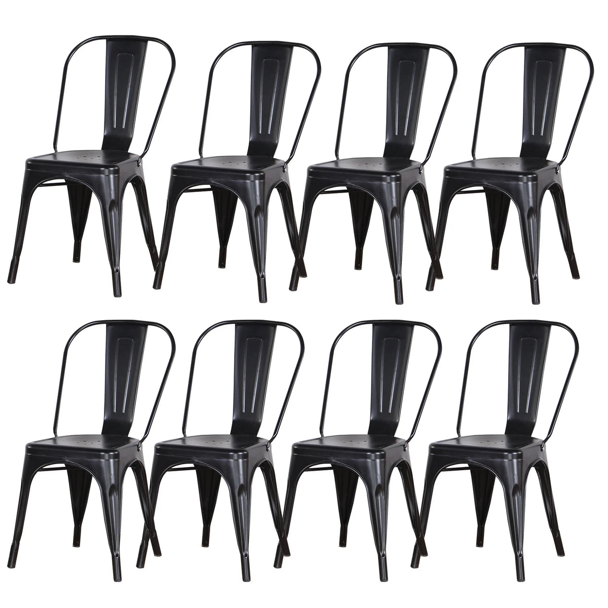 EGOONM Set di 4/8 sedie da pranzo moderne in metallo Sedie in stile industriale impilabili utilizzate per la sedia da pranzo all'aperto del terrazza del ristorante