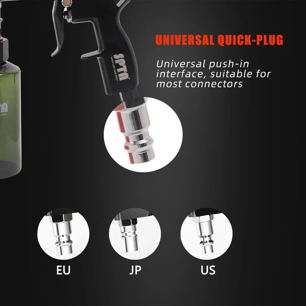 Pistola per la pulizia degli interni dell'auto SPTA Spray per rivestimento ad aria compressa con strumento multifunzione per bottiglie per i dettagli automatici