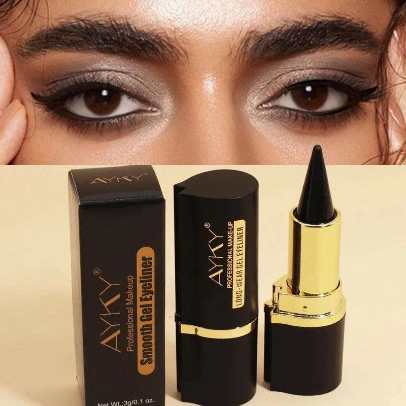 Matita Gel Eyeliner Impermeabile Opaca Nera Bianca Liscia Altamente Pigmentata Anti-sbavatura Stick Ombretto Multiuso Cosmetico per Trucco Occhi