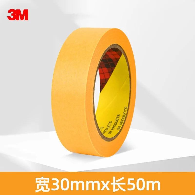 Nastro Adesivo 3M 244 Senza Tracce, Strappabile a Mano, per Verniciatura Auto, Modellismo, Arte, Studenti, Adesivo Monofacciale Resistente alle Alte Temperature