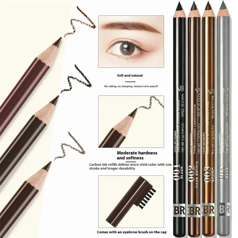 Matita per Sopracciglia Professionale a Doppia Punta con Pennello, Impermeabile, Resistente alle Macchie, Colore Naturale, Facile da Applicare, Eyeliner per Donne, Penna per il Trucco delle Sopracciglia