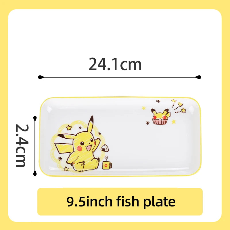 Set di Stoviglie in Ceramica Pokemon Autorizzato SHUNXIANG, Piatti con Motivi Cartoon, Set da Cena, Adatto al Microonde, per Casa, Ciotole