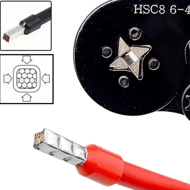 Terminale a Crimpare Tubolare VE, Connettore per Apparecchiature Elettriche, Pinza a Crimpare HSC86-4A