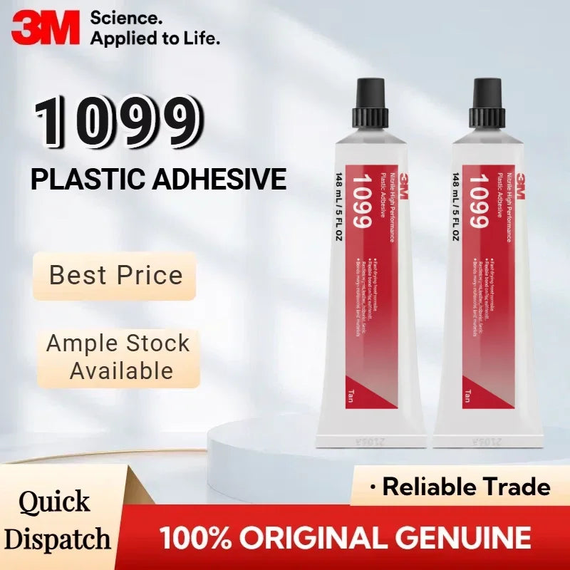 Adesivo Originale 3M 1099 in Nitrile, Colla Resistente ad Asciugatura Rapida per Vinile, Pelle, Gomma, Riparazioni Auto, 148ML