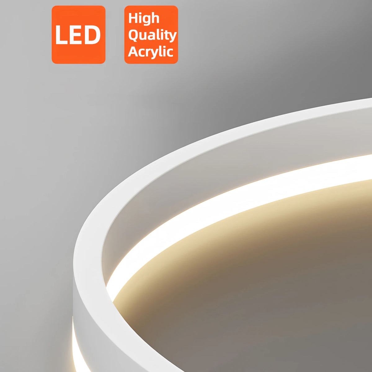 Lampadario a soffitto IRALAN con anello LED e telecomando, luce per soggiorno e tavolo da pranzo, illuminazione in acrilico.
