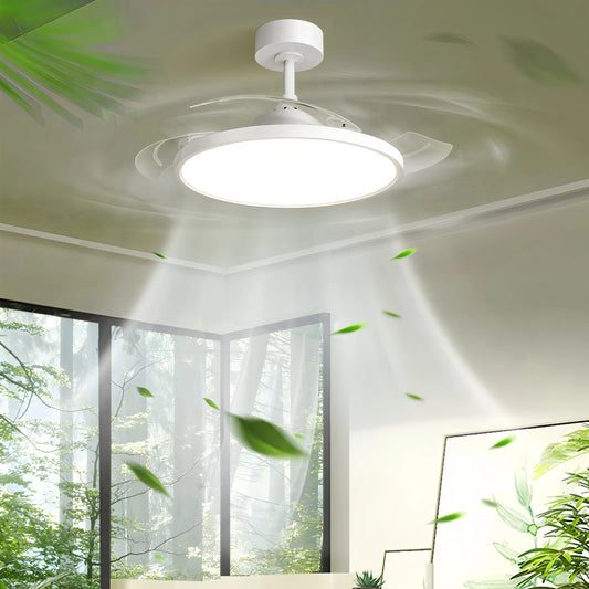 Ventilatore da soffitto semplice con luce Ventilatore elettrico intelligente retrattile Grande ventilatore per sala da pranzo per la casa Apparecchi decorativi da 42/48 pollici
