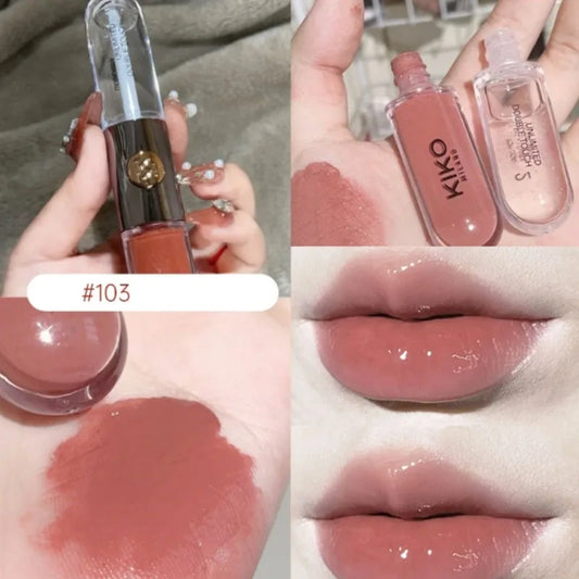 Kiko Milano Edizione Limitata Rossetto a Doppia Punta, Rossetto con Specchio Trasparente, Non Sbiadisce, Non Si Attacca alla Tazza, Lucidalabbra, Trucco